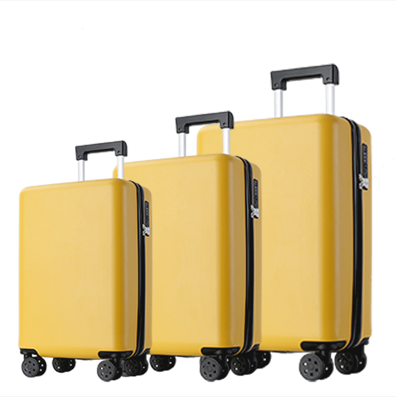 ABS Airport Travel Trolley Luggage Yellow Travel Luggage Set